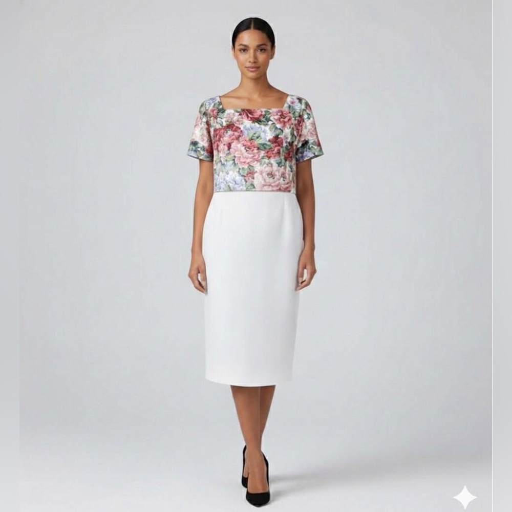 Floral Print White Dress